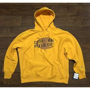 CHAMPION x Cobra Kai Reverse Weave Hoodie Sz S SMALL NEVER DIES Karate Kid Dojo